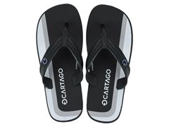 Chinelo Cartago Atlanta Dedo Infantil 11841 Preto / Branco / Cinza