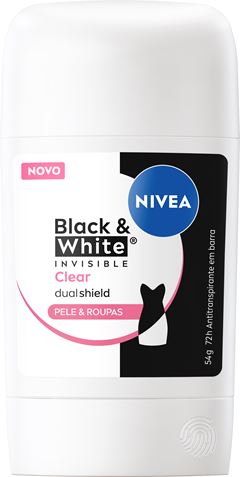 Desodorante Nivea Black & White Invisible Clear Pele e Roupas 54g